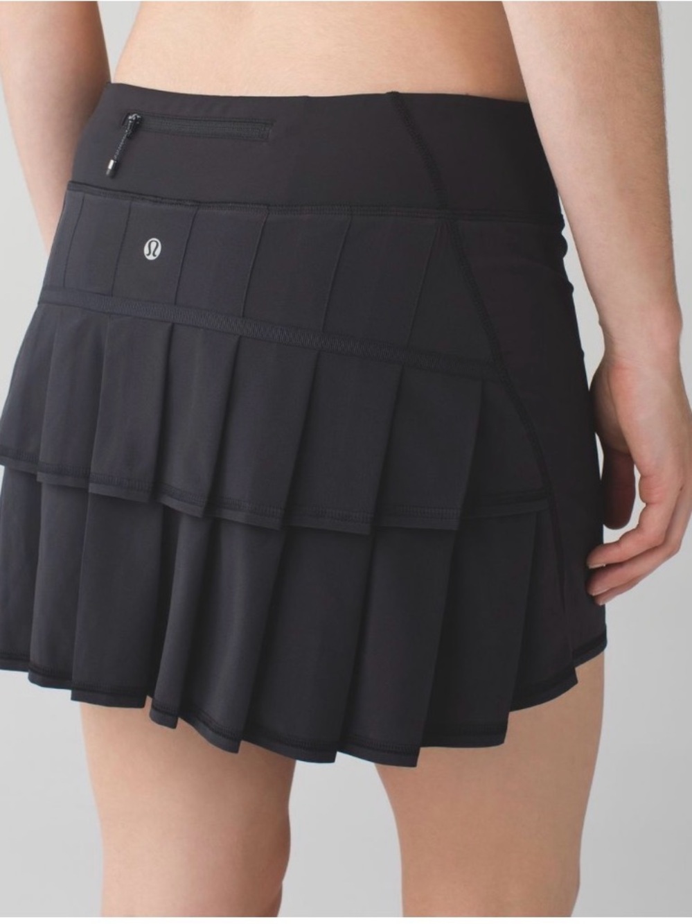 Lululemon Pace Setter Skirt Tall Black Pleated Running Tennis Size 8